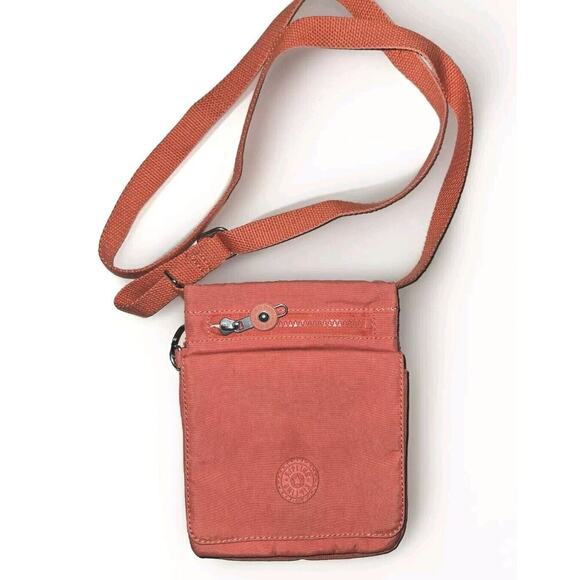 Kipling El Dorado MINI Crossbody Bag Purse Wallet 7 x 6 Nylon Coral - Picture 4 of 8